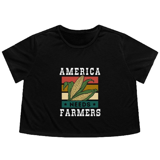 America Needs Farmers Flowy Cropped Tees