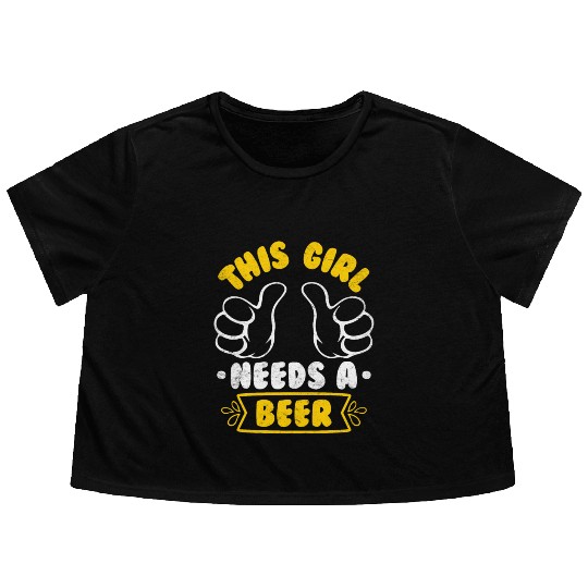 This girl needs a beer vacation Spring Break Flowy Cropped Tees