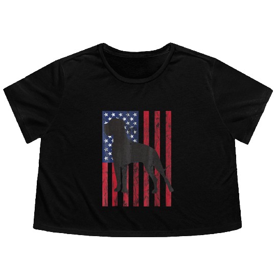 Great Dane Flowy Cropped Tees Patriotic Gre