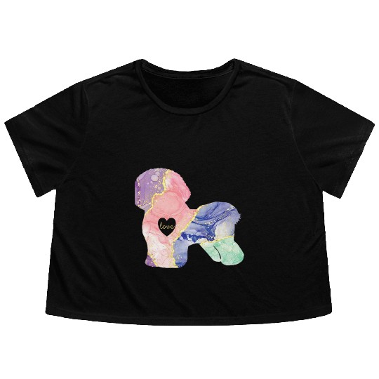 Bichon Frise Lover Bichon Frise Mom Flowy Cropped Tees