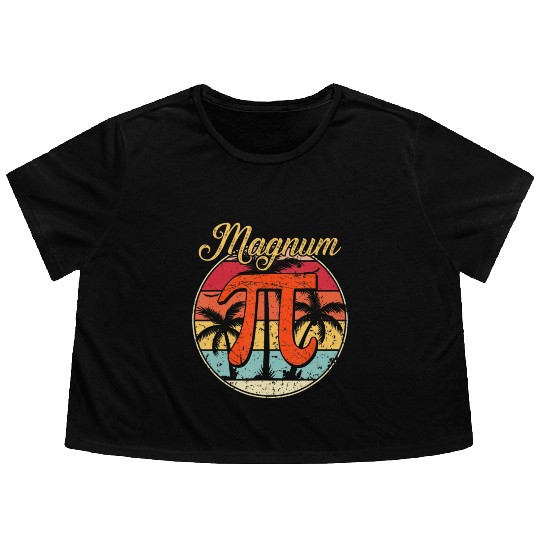 Magnum Pi Math Pi Day Retro Flowy Cropped Tees