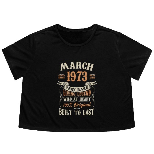 March 1973 Birthday Surprise Flowy Cropped Tees