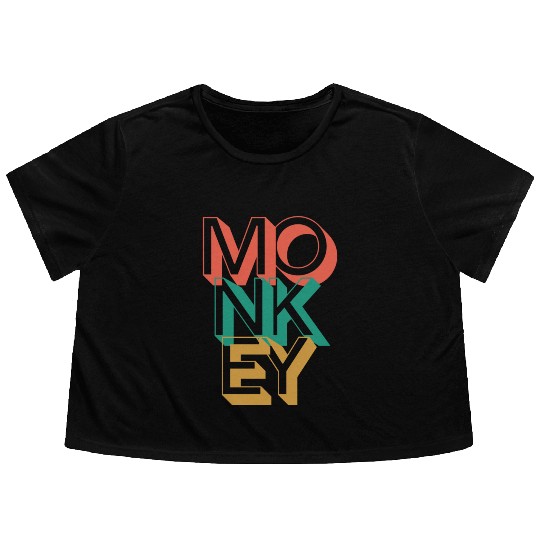 Retro Monkey Flowy Cropped Tees