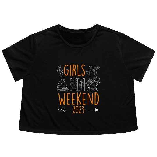 Girls Weekend 2023 Girls Trip Spring Break Flowy Cropped Tees