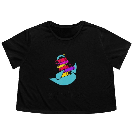 Teacher Library Read Mo Books Pigeon Reading Libra Flowy Cropped Tees