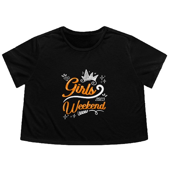 Girls Weekend Vacation Girls Trip Spring Break Flowy Cropped Tees