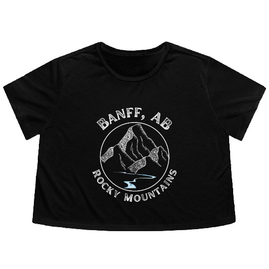 Banff Alberta Rocky Mountains Flowy Cropped Tees