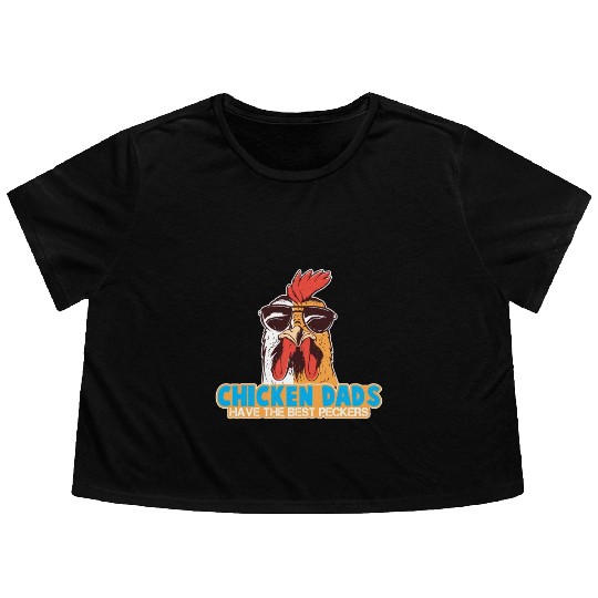 Chicken Daddy Chickens Chicken Father Flowy Cropped Tees