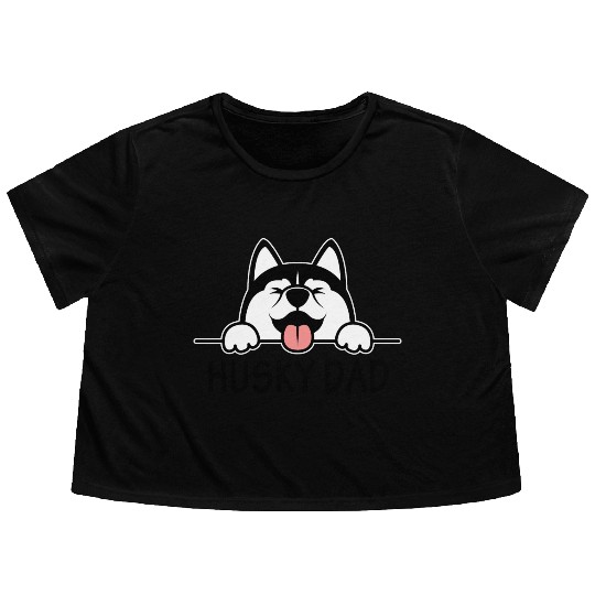 Husky Dad Flowy Cropped Tees