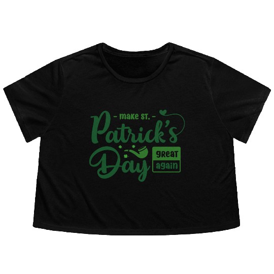 St Patricks Day | Saint Patricks Day Flowy Cropped Tees