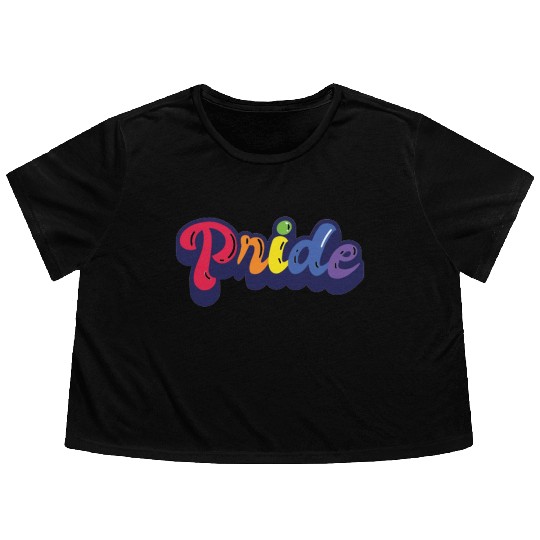 Gay/lesbian Pride retro pride month Flowy Cropped Tees
