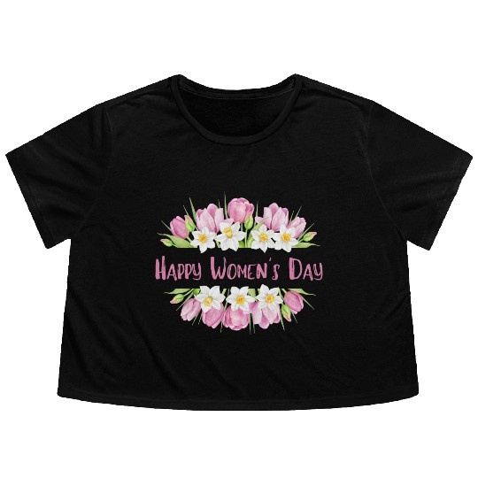 WOMEN'S DAY Flowy Cropped Tees