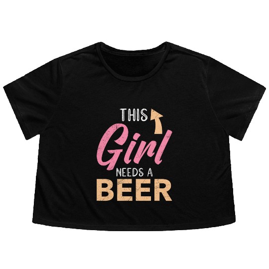 This girl needs a beer vacation Spring Break Flowy Cropped Tees