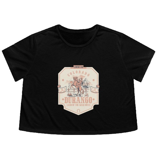 durango colorado wild west town Flowy Cropped Tees