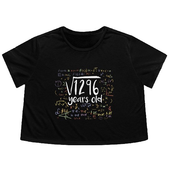 36th Birthday Square Root of 1296: 36 Years Old Flowy Cropped Tees