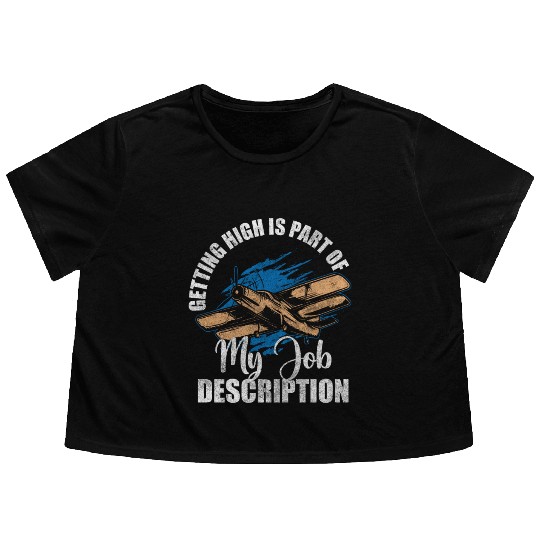 Airplane Work Aviation Aerobatic Pilots Flowy Cropped Tees