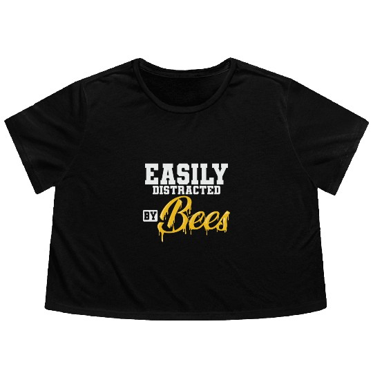 Beekeeper Honey Easily Distracted by Bees Flowy Cropped Tees