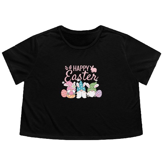 Easter Eggs Friends Flowy Cropped Tees