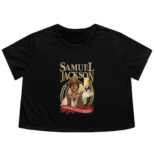 Raise a Glass with Samuel L Jackson Flowy Cropped Tees