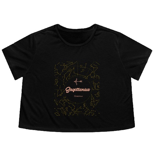 Sagittarius Generous Astronomy Flowy Cropped Tees
