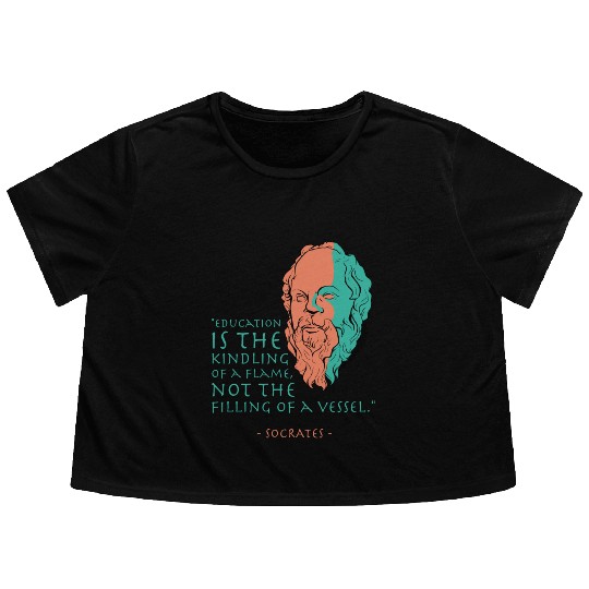 Socrates Stoic Philosophy Quote Flowy Cropped Tees