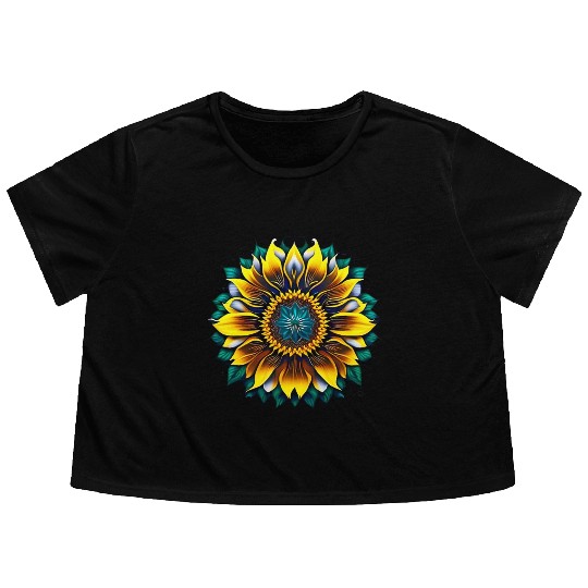 Beautiful Sunflower Flower Flowy Cropped Tees