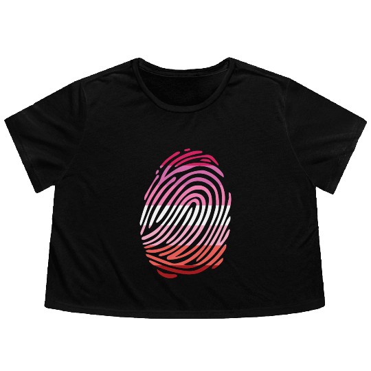 Lesbian Fingerprint Flowy Cropped Tees