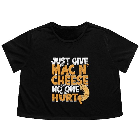Mac N' Cheese Taster Pasta Food Macaroni Flowy Cropped Tees