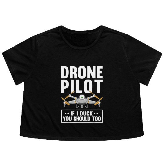 Funny Drone Pilot For Men Women RC Racing Pilots Flowy Cropped Tees