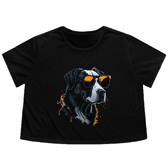 Dog Wear Black Sunglasses Flowy Cropped Tees
