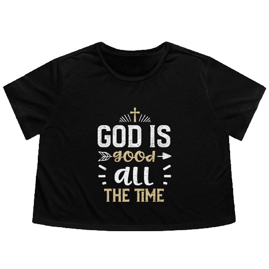 God is good all the time - Jesus Flowy Cropped Tees