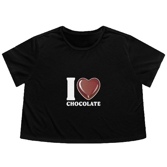 I Love Chocolate Flowy Cropped Tees