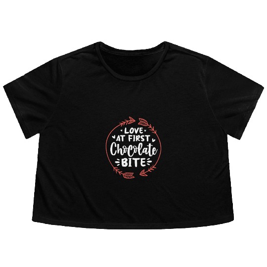 Love At First Chocolate Bite Flowy Cropped Tees