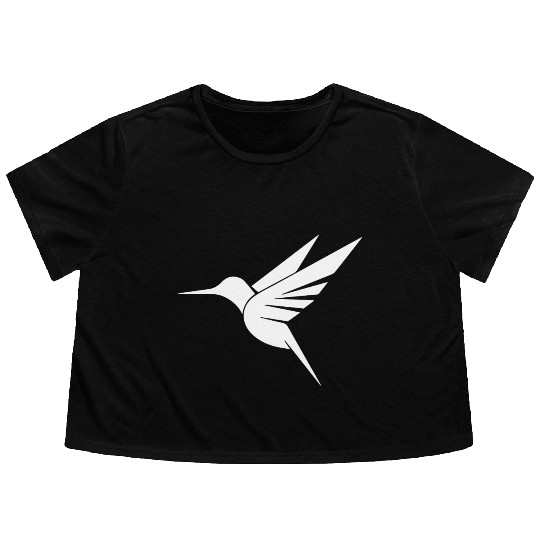 Floating Hummingbird Tattoo Tribal Swinging Flowy Cropped Tees