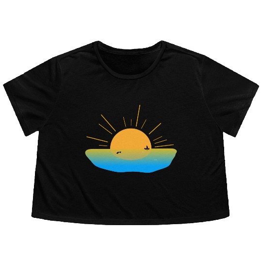 Sunrise Flowy Cropped Tees