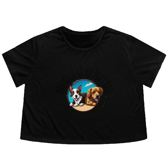 Dog Hair Is My Glitter Flowy Cropped Tees