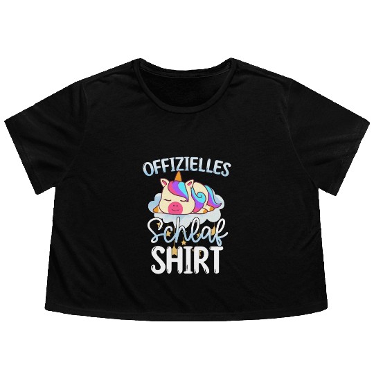 Official Sleep Flowy Cropped Tees Unicorn