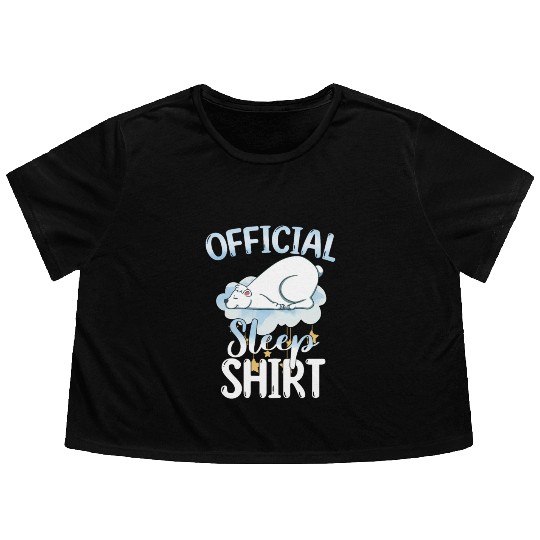 Official Sleep Flowy Cropped Tees Bear