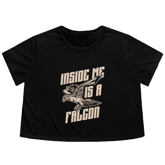 Inside Me Is A Falcon Bird Owner Falconry Flowy Cropped Tees