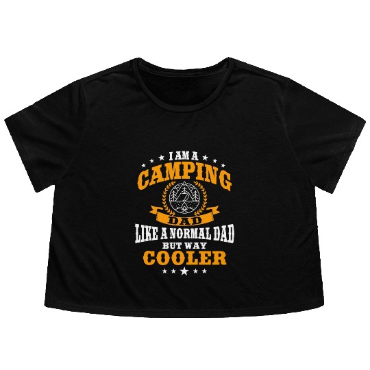 Funny Camping Dad Saying Summer Camp For Men Flowy Cropped Tees