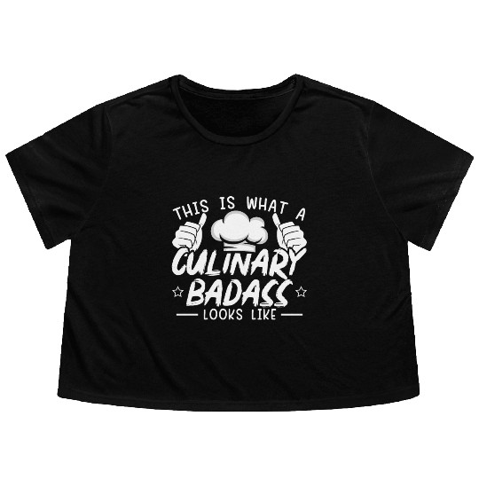 Culinary Gangster Pastry Chef Cooking Culinary Flowy Cropped Tees