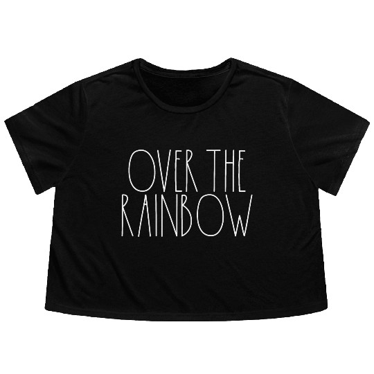Over the Rainbow White Rae Dunn Inspired Decor Flowy Cropped Tees