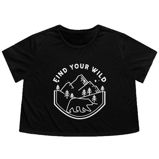 Nature Mountains Adventure Outdoor Flowy Cropped Tees