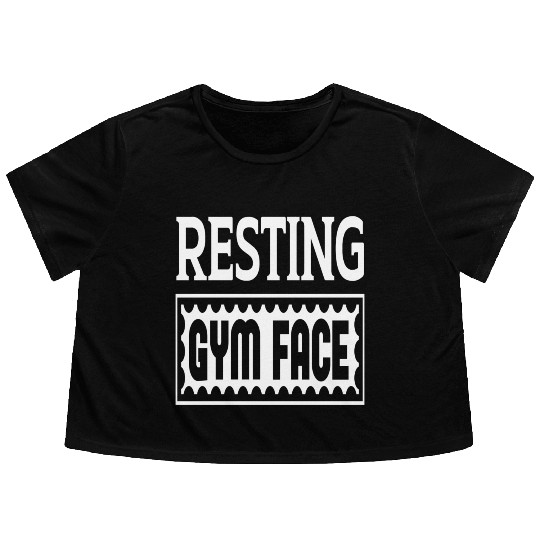 Resting Gym Face Flowy Cropped Tees