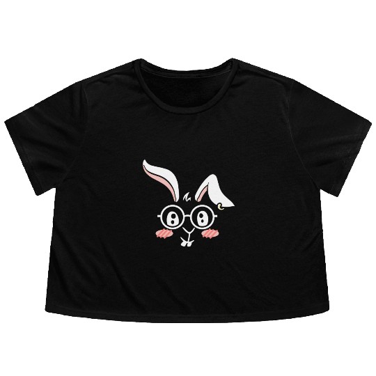 Easter Holiday Rabbit Easter Bunny Happy Easter Flowy Cropped Tees