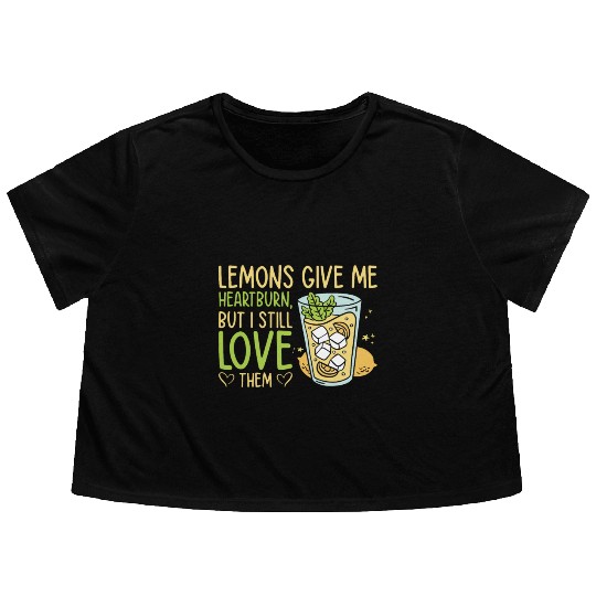 Lemon Fruit Lemonade Citrus Flowy Cropped Tees