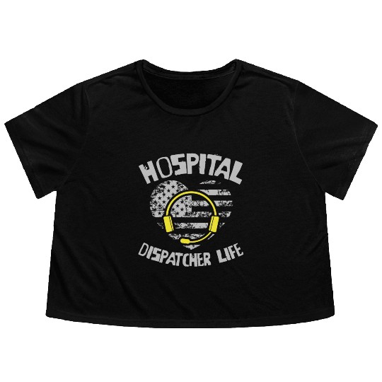 Dispatcher Us Flag Flowy Cropped Tees