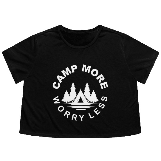 Mountains Nature Adventure Outdoor Camping Flowy Cropped Tees