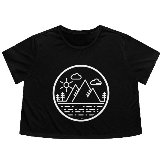 Mountains Nature Adventure Outdoor Flowy Cropped Tees