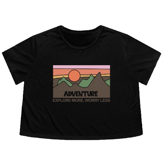 Mountains Nature Adventure Outdoor Flowy Cropped Tees